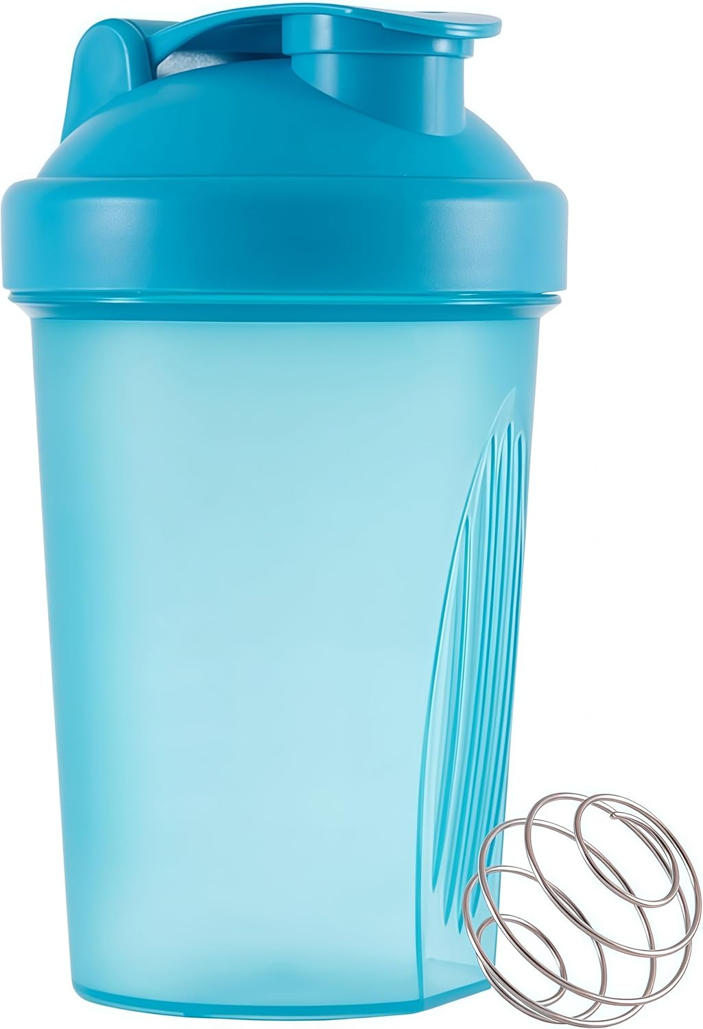 Shaker Bottle for Protein Powder Mixed Plastic Workout Water Bottle 400 Ml with Mixball Non-Leak Cap Shaker Cups for Fitness Sports Gym Supplement Drinks Bottles (Blue) - Blue image number 2