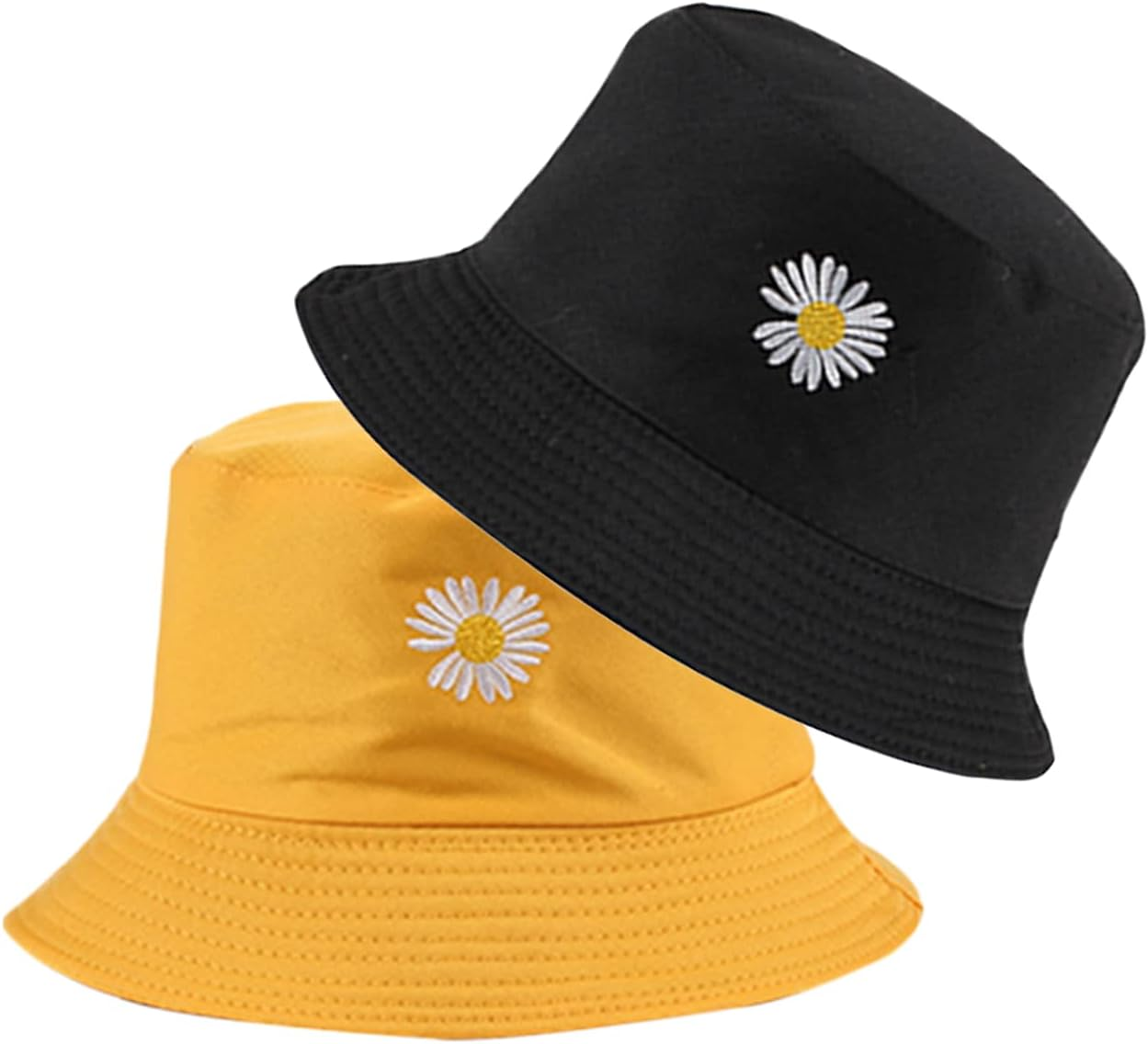 CENZICOM Unisex Bucket Hat,Double-Side-Wear,Embroidery Hat Summer Travel Beach Sun Visor Outdoor Packable Cap