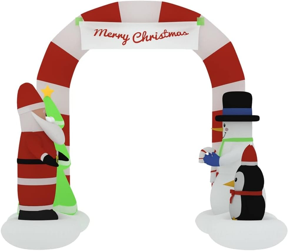 Christmas Inflatable Santa Snowman Arch Gate LED 260 Cm Holiday Decor Outdoor