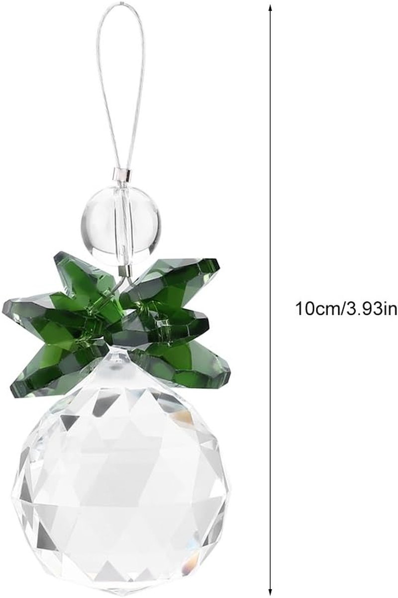 Crystal Suncatcher Hanging Pendant Angel Handmade Ornament Wedding Decor Rainbow Maker Prisms Pendant Feng Shu X'Mas Decor 1 PCS (Green) image number 2