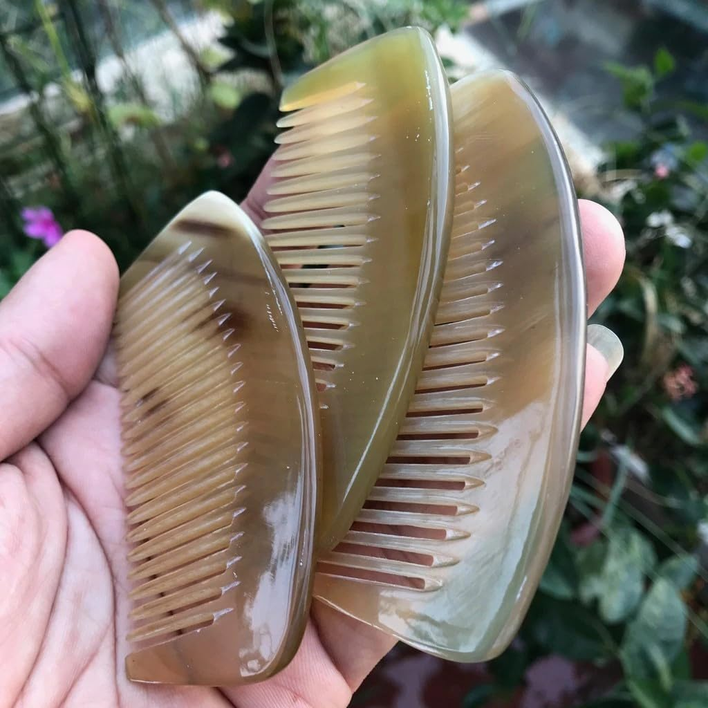 Anti-Static Handmade Grapefruit Segment Shaped Horn Comb Mini image number 3