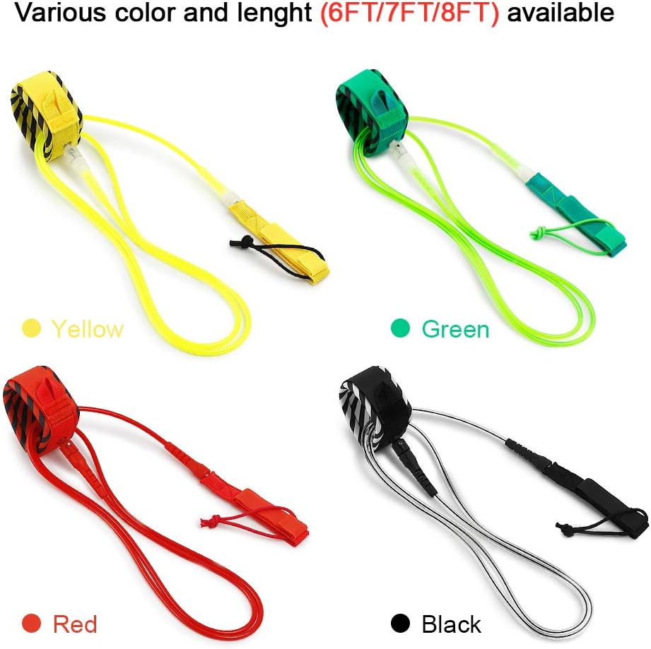 Surf Leash Surfing Surfboard Leash Smooth Steel Swivel Surfing Leg Rope Paddleboard Leash 6FT/8FT/10FT BBZY image number 6