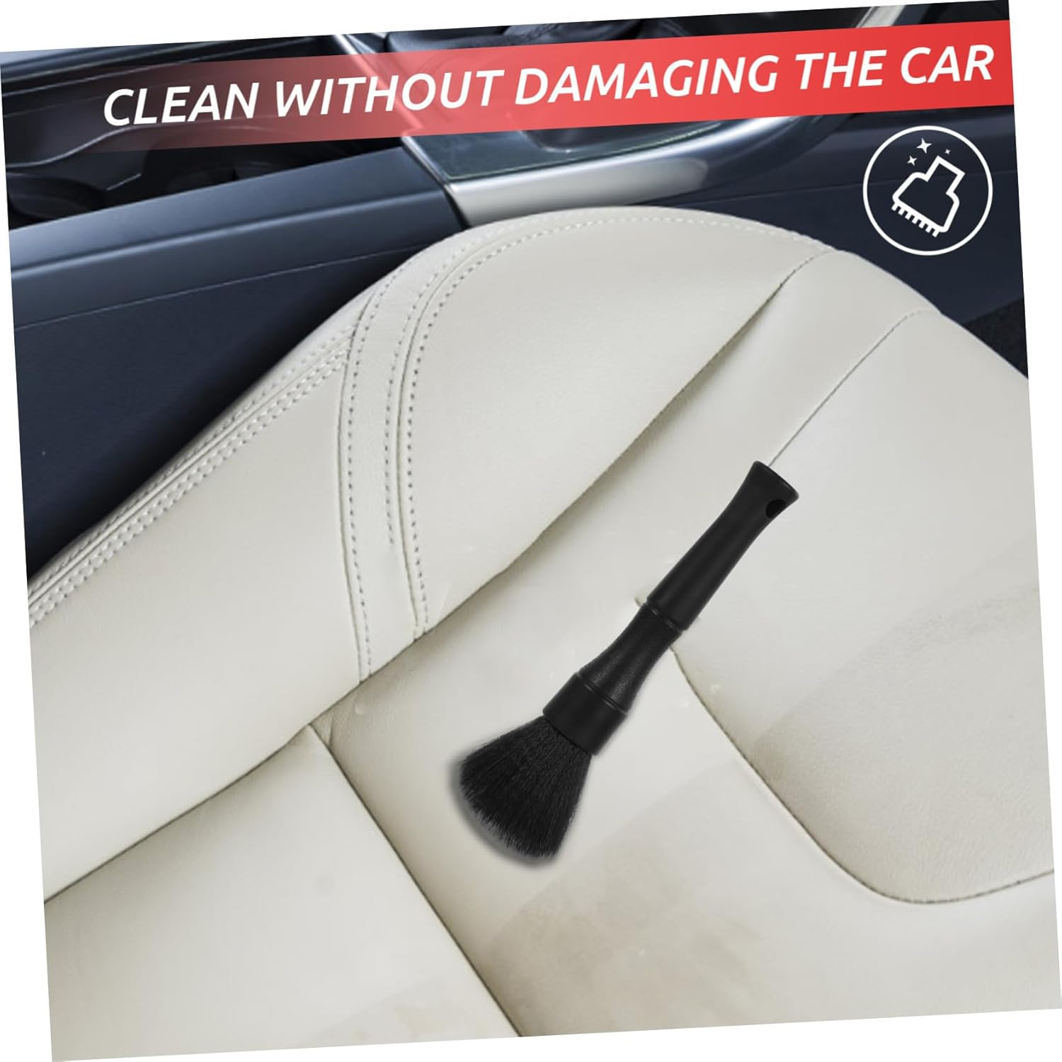 HOODANCOS 2Pcs Soft Bristle Car Detailing Brush Set for Interior Cleaning Vent Engine Bay Dashboard Detail Brushes Automotive Cleaning Tools for Wheels and Nuts image number 3