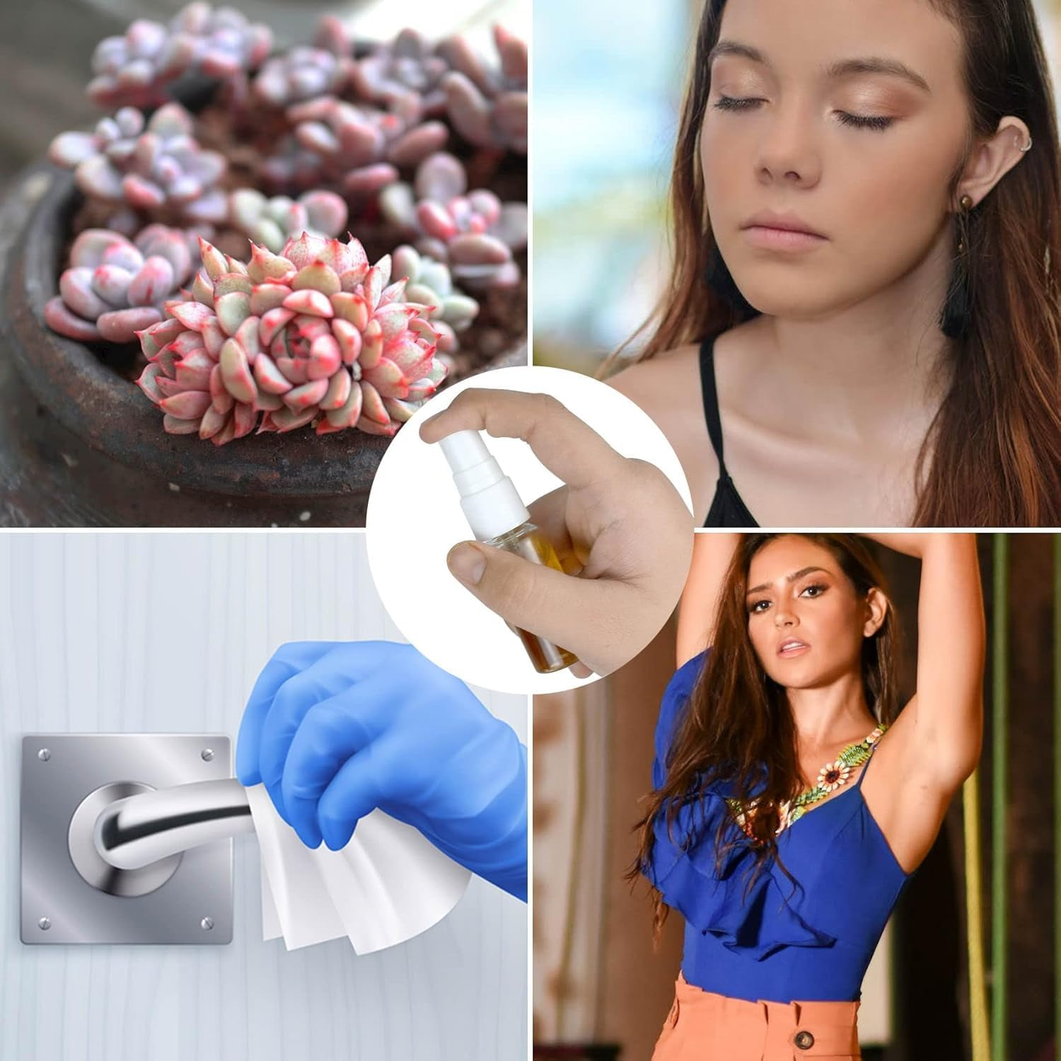 Pack of 4 Small Spray Bottles, Atomiser Spray Bottle, Mini Spray Bottle, Portable Plastic Spray Bottle, Water Spray Bottle, for Filling Perfume, Alcohol, Care Liquid and Cosmetics (15 Ml) image number 3