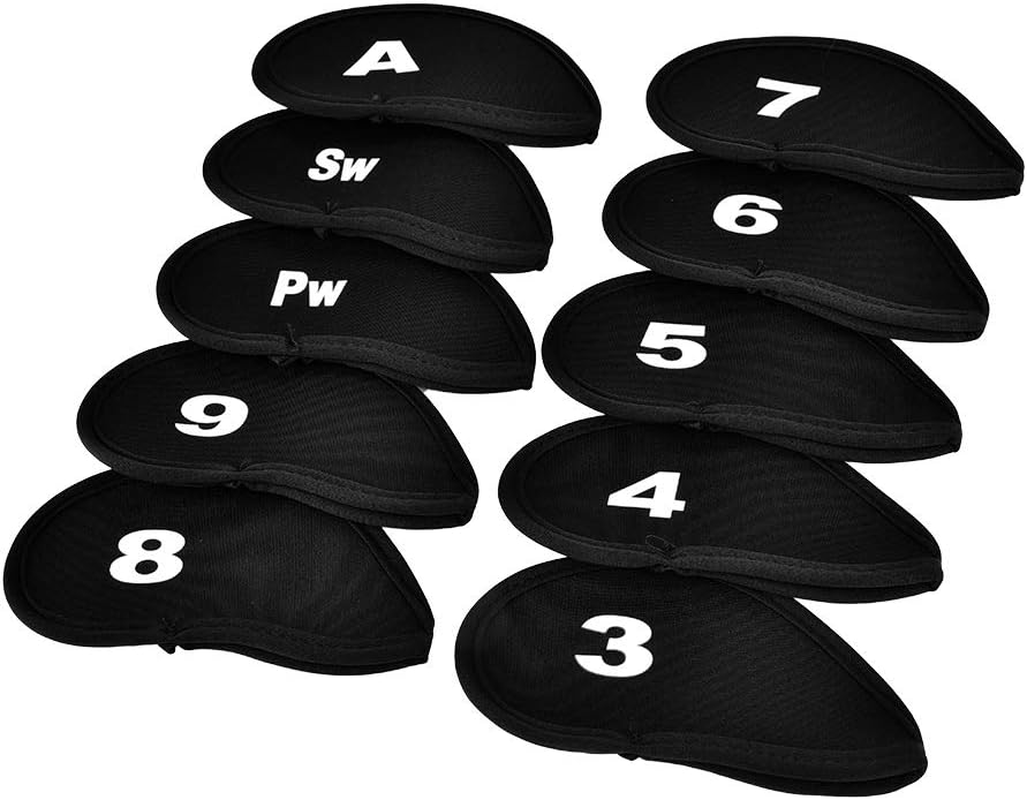 Iron Cover, Neoprene Durable Head Protect Cover, 10Pcs for Beginners with Numbers Letters Lover(Black) image number 2