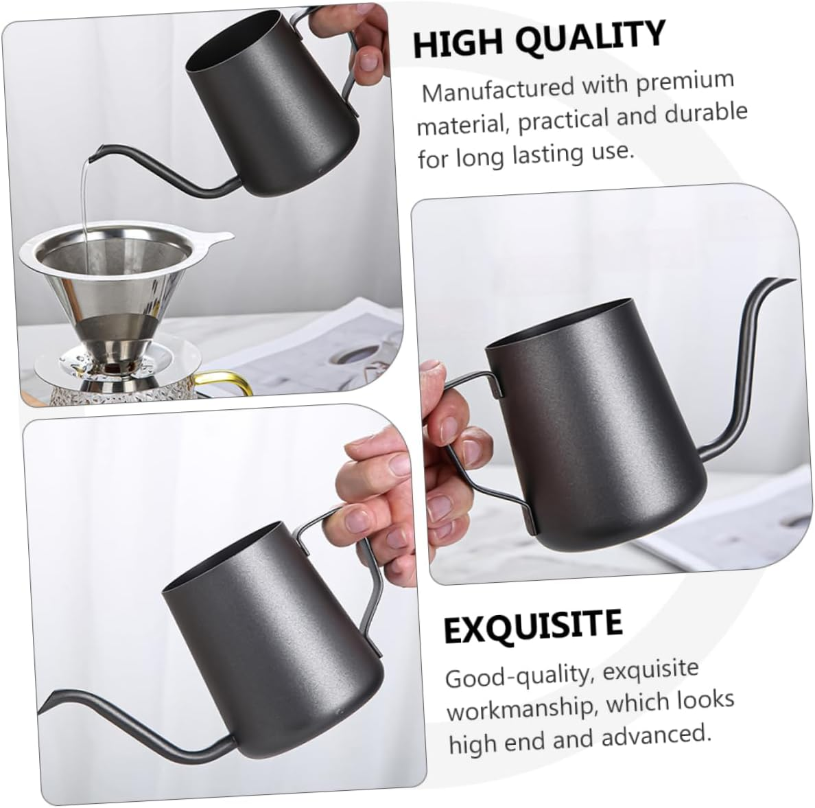 LABRIMP Stainless Steel Pot Espresso Pot Home Supply for Hand Brew Coffee Maker Capacity Long Nose Spout for Easy Use for Home Brewing and Daily Use image number 5