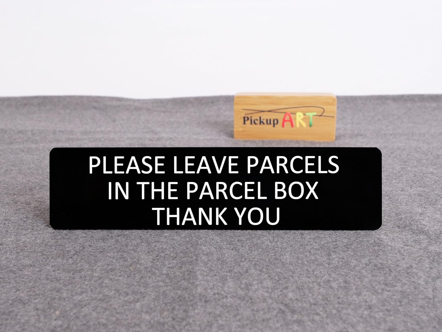 Please Leave Parcels in the Parcel Box Thank You Self Adhesive Plaque Sign (Style 2, 40X160Mm) image number 1