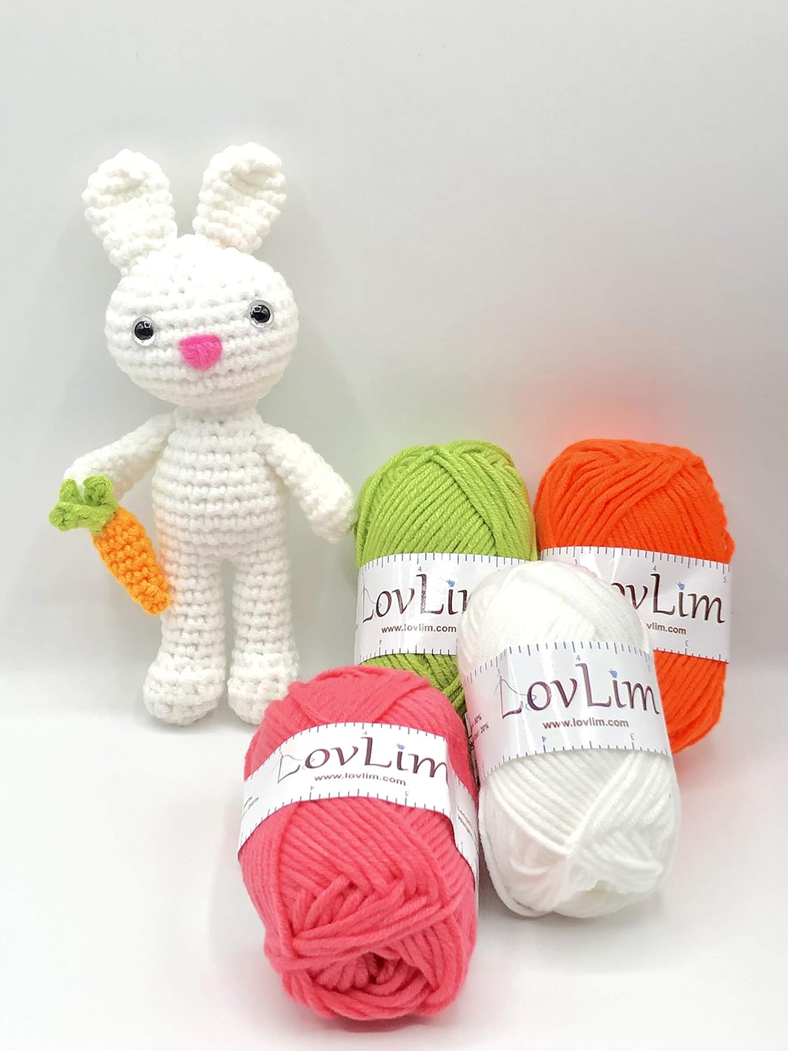 Lovlim Crochet Yarn Kit, 16 Soft Cotton Yarn Skeins,1000+ Yards, for Crochet and Knitting, Free Crochet/Amigurumi Patterns, Craft DK Yarn Perfect Starter Kit image number 5