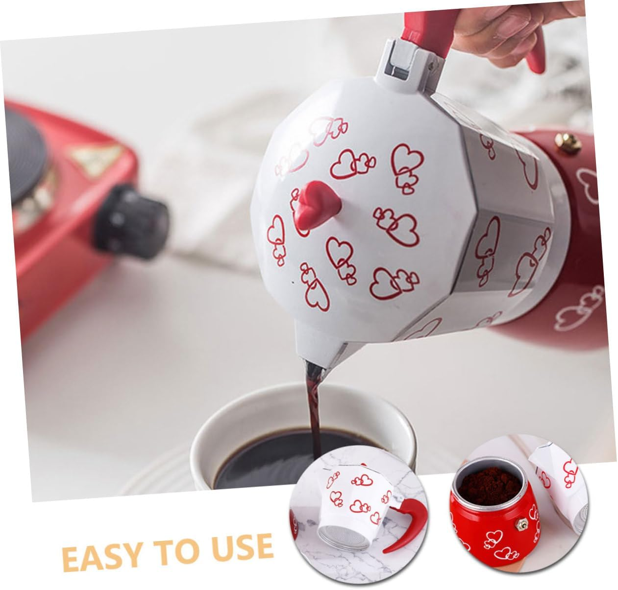 Angoily Aluminum Alloy Italian Mocha Pot Coffee Maker Capacity Lightweight Boiling Pot for Home Kitchen Tea House Coffee Shop image number 2