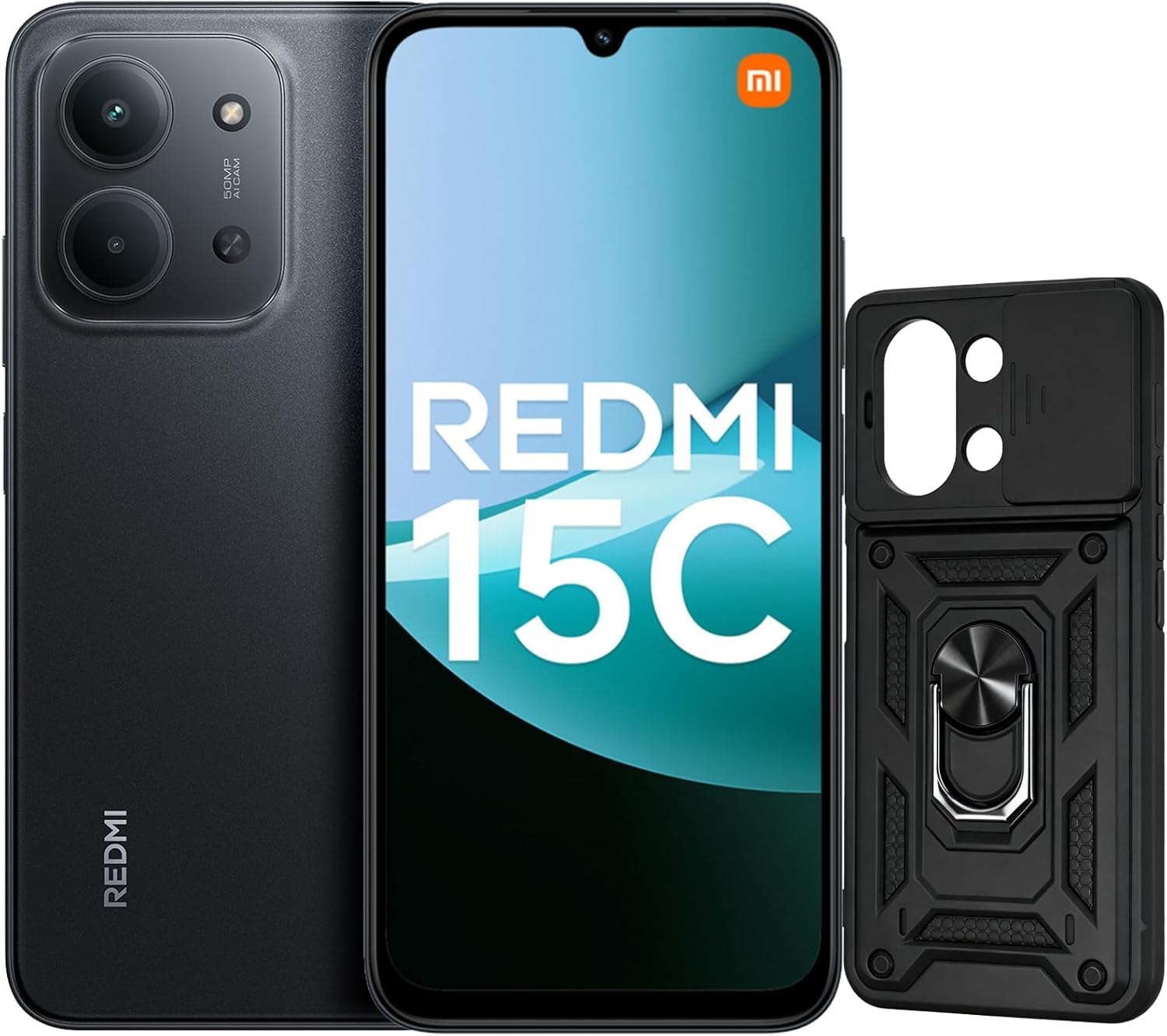 XIAOMI Redmi 15C Smartphone - 4 GB / 128 GB, Screen 6.9 Inches, 120 Hz, 50 MP Dual Camera, 6000 Mah Blue, No Charging Adapter (With Mobile Phone Case)