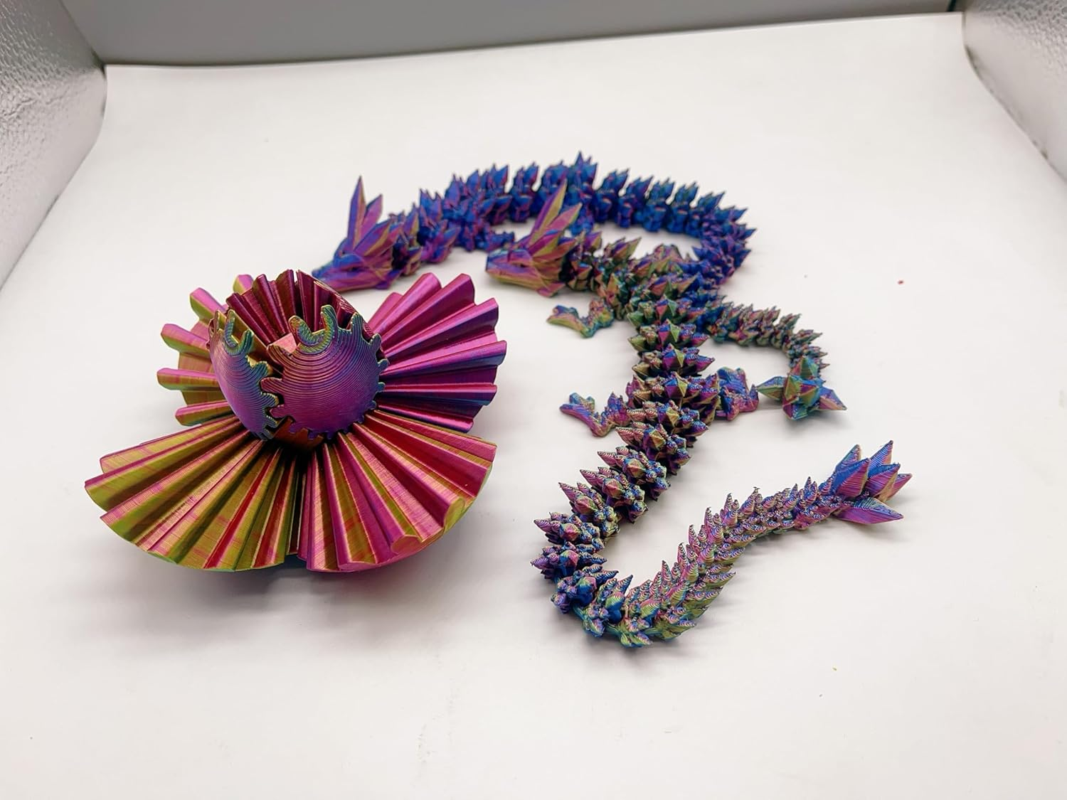 3D Printed Dragon Fidget Toy, Full Articulated Dragon Crystal Dragon, Home Office Decor Executive Desk Toys, Fidget Toys for Autism/Adhd image number 2