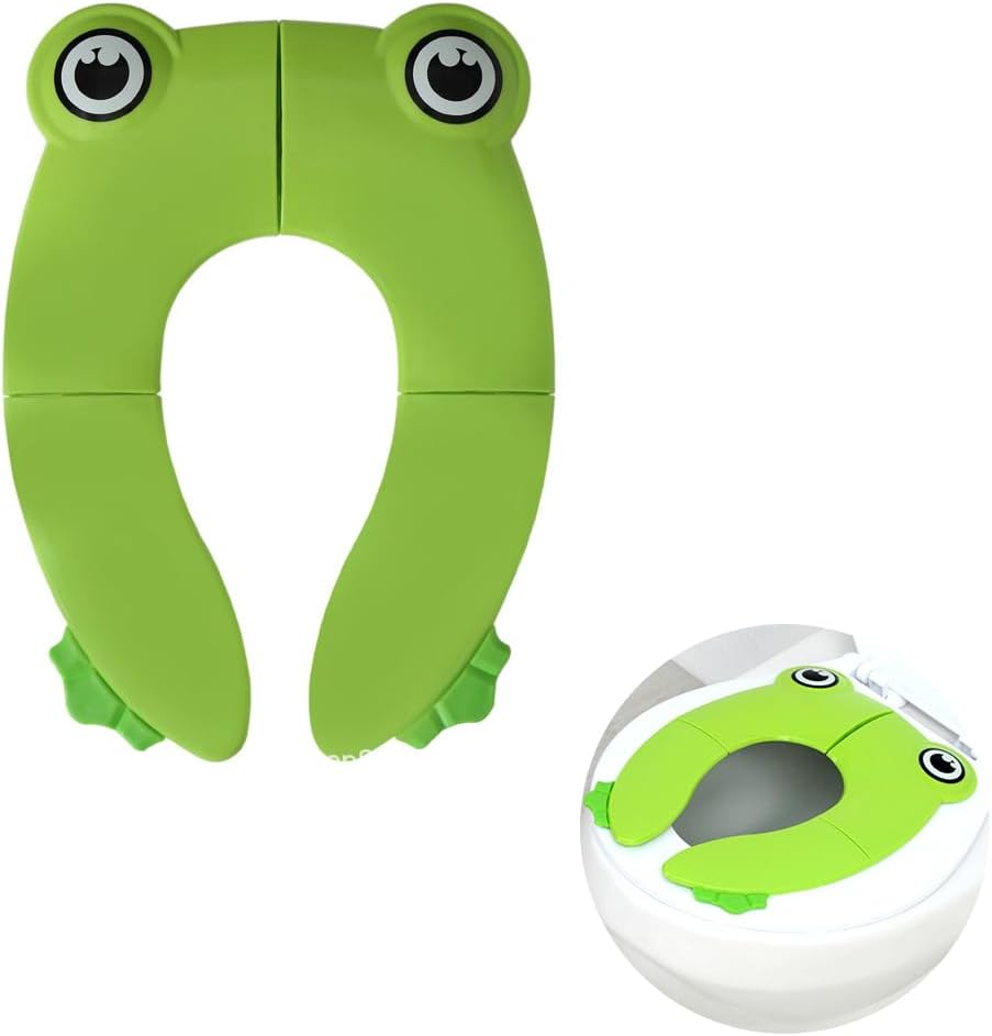 Beleeb Portable Toilet Seat Cover with Non-Slip Pads, Foldable Potty Training Seat for Toddlers, Reusable Travel Kids Toilet Seat with Carry Case, Green image number 3