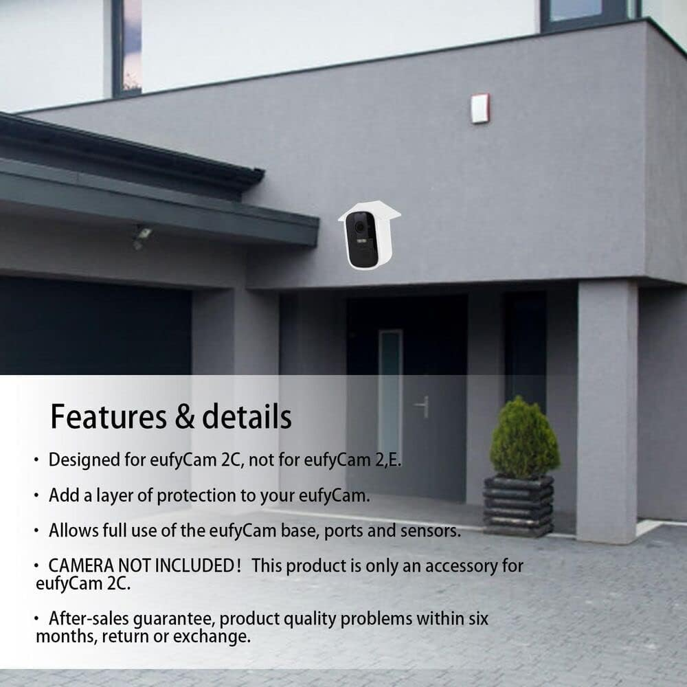 RUNAAJA for Eufy Cam 2C & Pro Cover Silicone Case Protection Camouflage CCTV Security Camera Water Proof Silicone Cover Protective Case for Ring (White*2) - White*2 image number 1