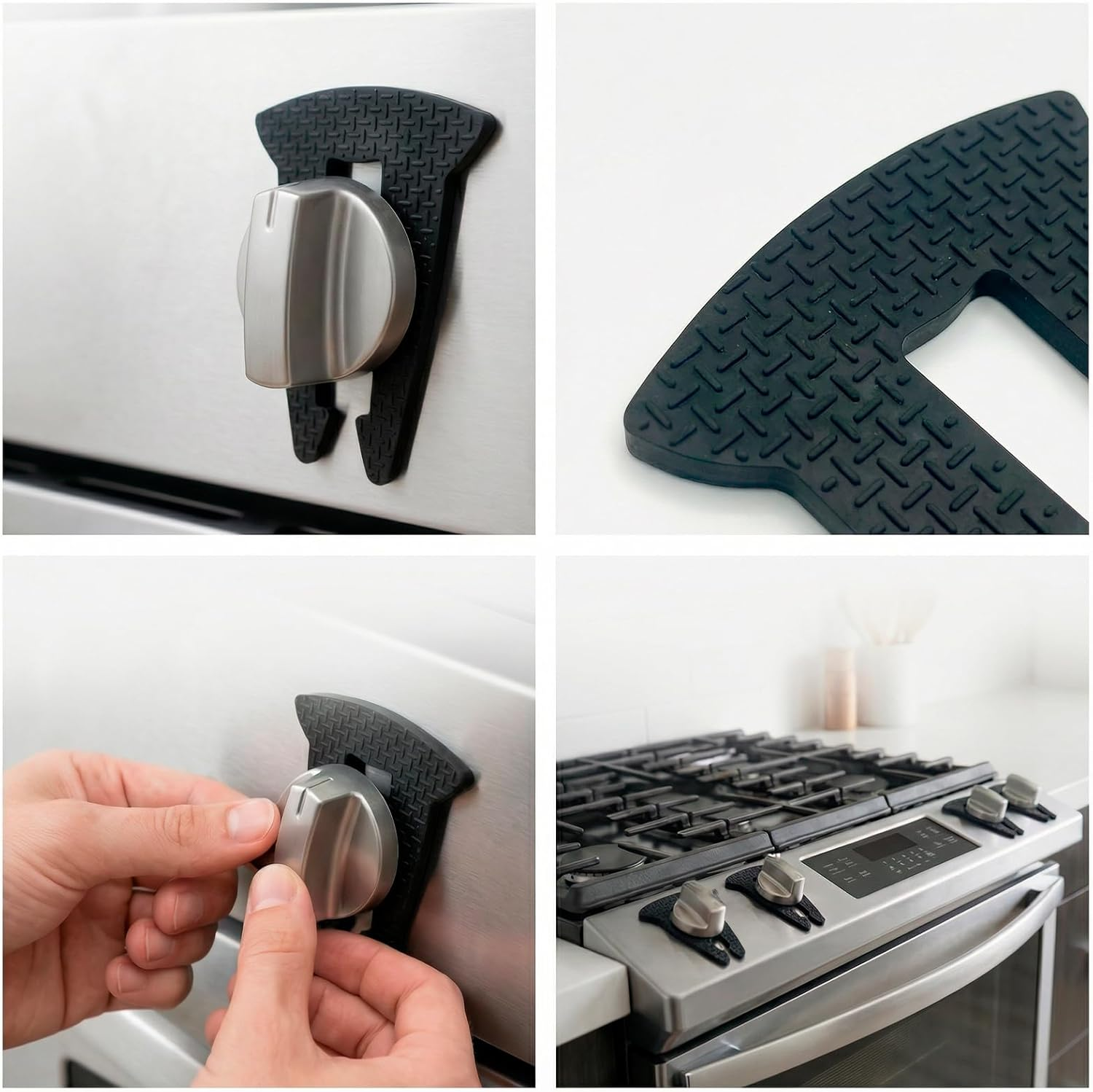 3 Pack Gas Stove Knob Locks for Safety Oven Safety Covers Proofing Stove and Oven with Childproof Stove Knob Locks Protective Gas Stove Cover for Accident Prevention image number 5