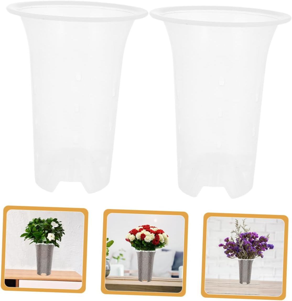 8Pcs Pp Material Orchid Pot Planters Flower Pots Side for Succulent Planting Decor