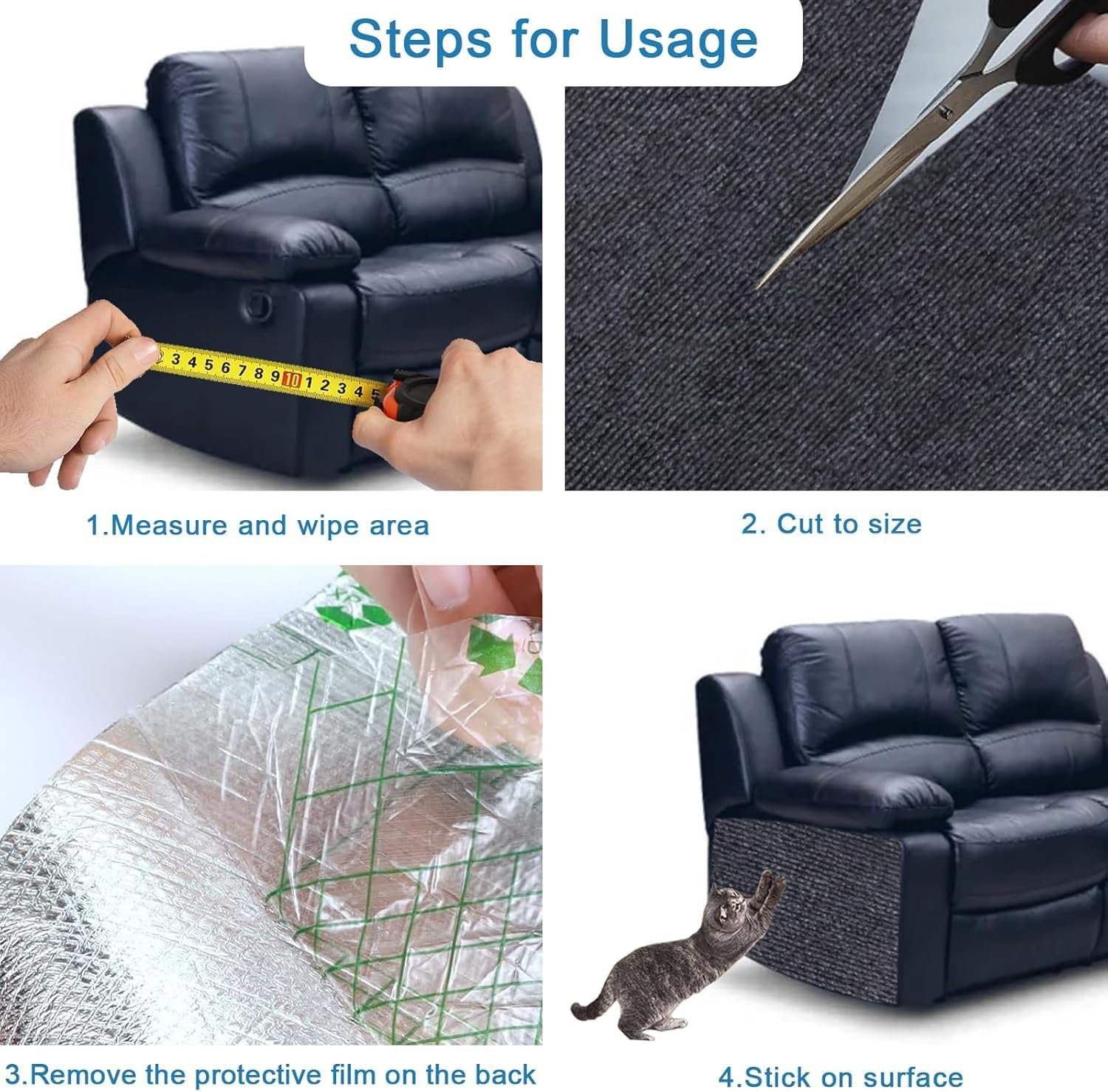 200 Cm X 40 Cm, Self-Adhesive Cat Scratching Mat, DIY Scratching Board for Cats, Cat Scratching Mat, Scratch Protection Sofa Cat, Scratching Mat, Self-Adhesive for Cat Tower (Dark Grey)