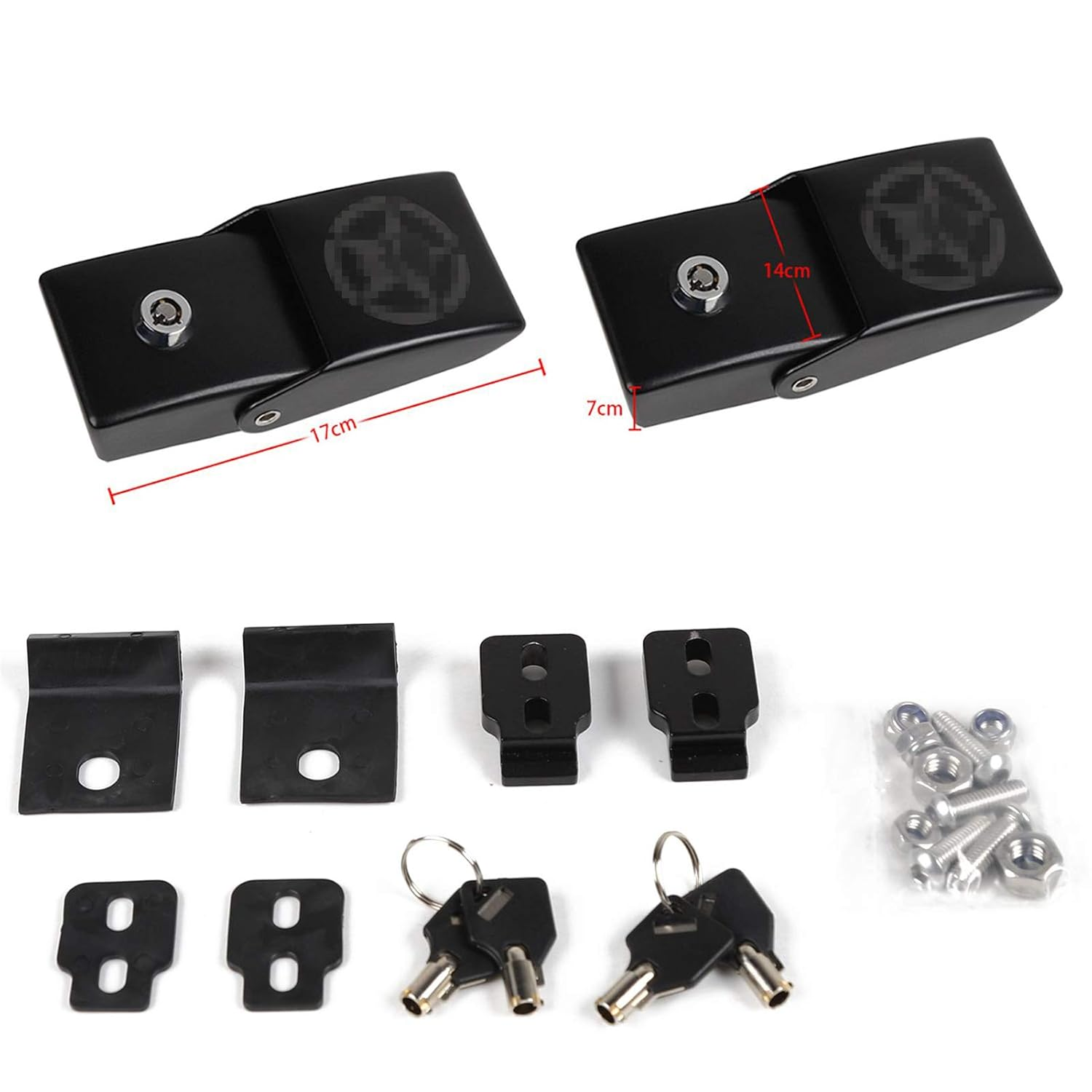 Jecar Hood Latches Locking Hood Catch Kit Aluminum Alloy Hood Locks for 2007-2018 Jeep Wrangler JK JKU, 2018-2020 JL JLU & 2020 Jeep Gladiator JT, Skull Style image number 3