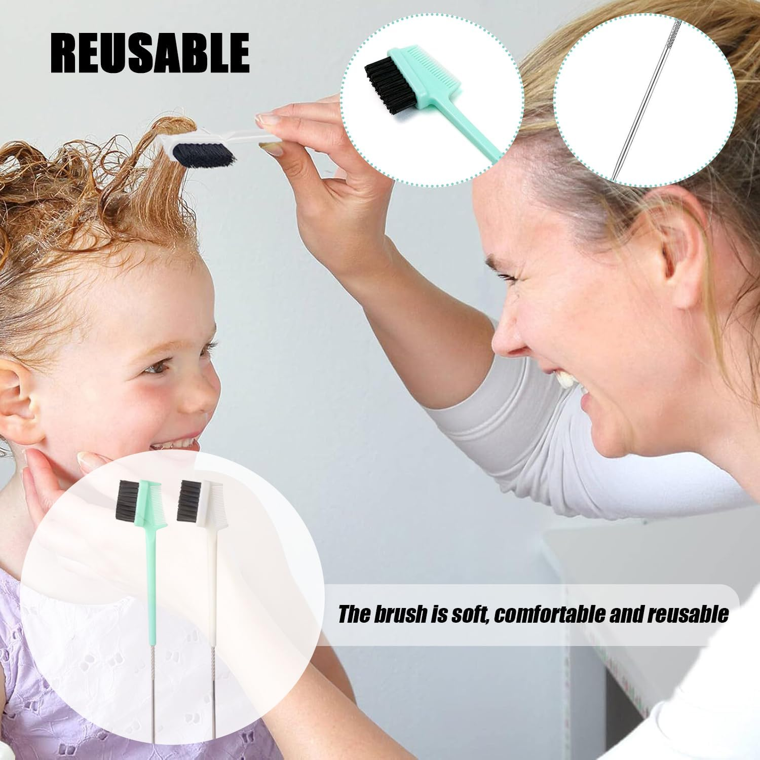 TRKETK 6 Pcs Hair Edge Brush, Double Sided Edge Control Hair Brush Tool Natural Styling Eyebrow Combs Edges Smooth Comb Dual Ended Comb for Eyelash Combs Hairstyling Eyebrow Brushes (6 Colors) image number 1