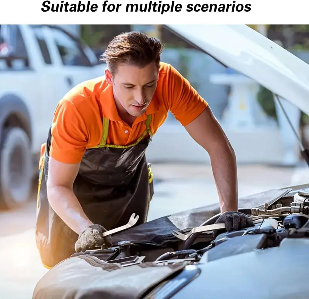 AIMALL 6PCS Stainless Steel Pry Bar Tool Set for Car Interior Trim Removal, Auto Panel Clip Dash Fastener Dismantling Kit with Multiple Tip Shapes for Repair Work image number 3