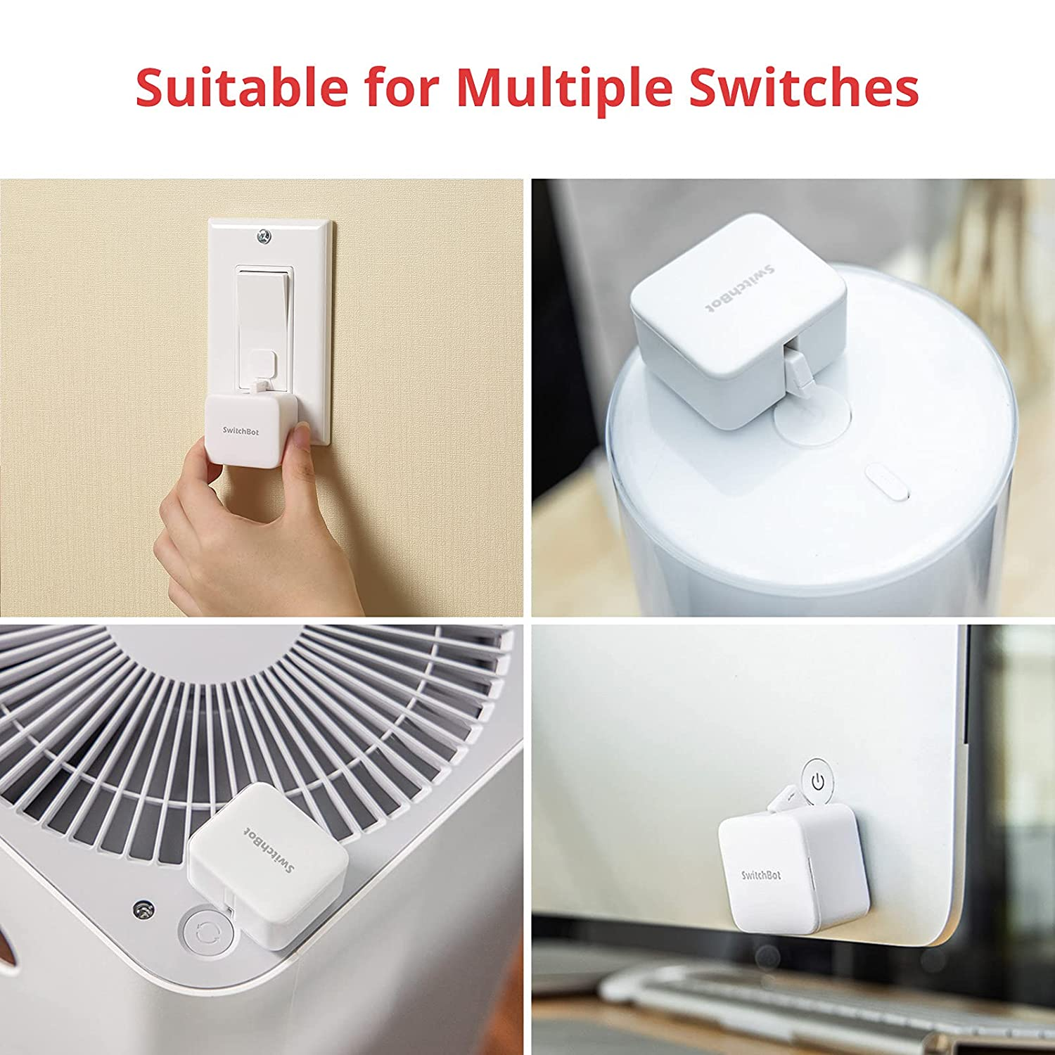 Switchbot Smart Switch Button Pusher - No Wiring, Wireless App or Timer Control, Add Switchbot Hub Mini to Make It Compatible with Alexa, Google Home, IFTTT (White) image number 1