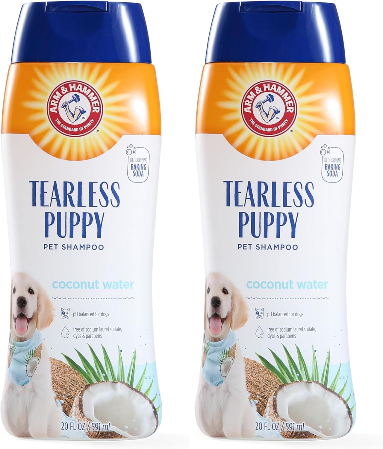 Arm & Hammer for Pets Tearless Puppy Shampoo | Gentle & Effective Tearless Shampoo for Puppies & All Dogs | Coconut Water Scent Your Dog Will Love, 20 Ounces - 1 Pack Puppy or Dog Shampoo image number 3