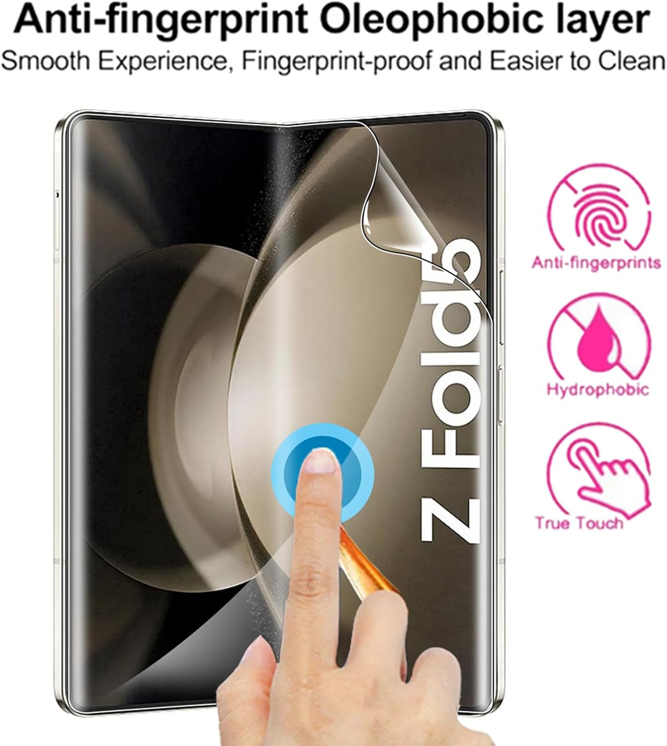 [2 Pack] Hydrogel Screen Protector for Samsung Galaxy Z Fold 5 5G, Electro-Weideworld Scratch Resistant HD Clear TPU Screen Protector