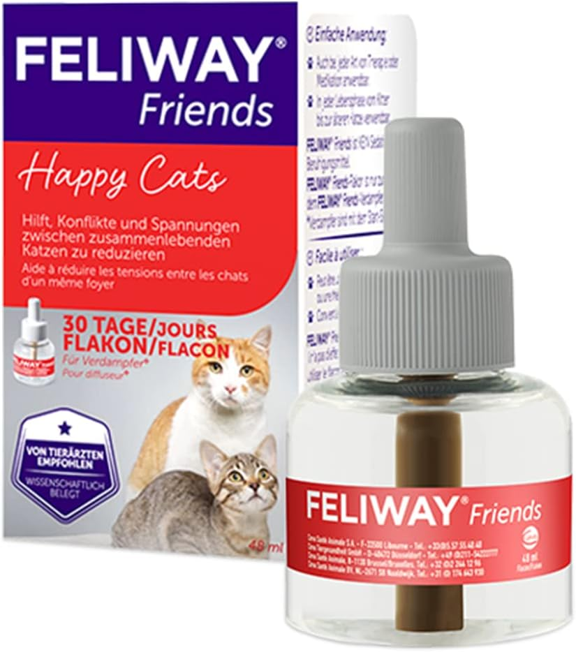 FELIWAY Friends 30 Day Refill for Pheromone Vaporizer, 48 Ml - Helps Reduce Signs of Stress in Cats and Kittens, Veterinarian-Recommended, Clinically Tested image number 2