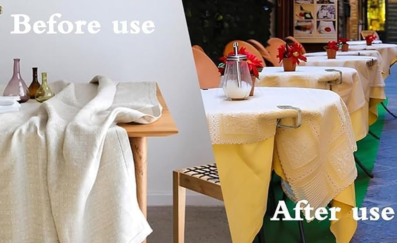 10PCS Stainless Steel Tablecloth Clips, Leaf Table, Outdoor Tablecloth, Thickened Table Clips, Family Wedding Picnic (Silver)