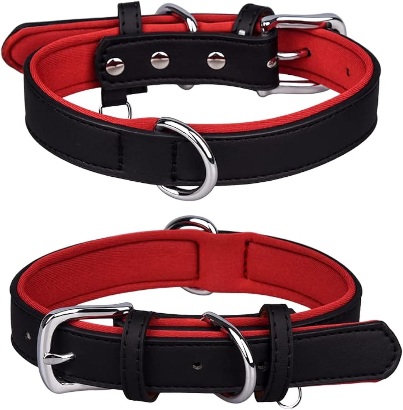 Haoyueer Genuine Leather Dog Collar for Small Medium Large Dog Adjustable Soft Breathable Comfortable Padded Puppy Pet Collar (XS, Brown)