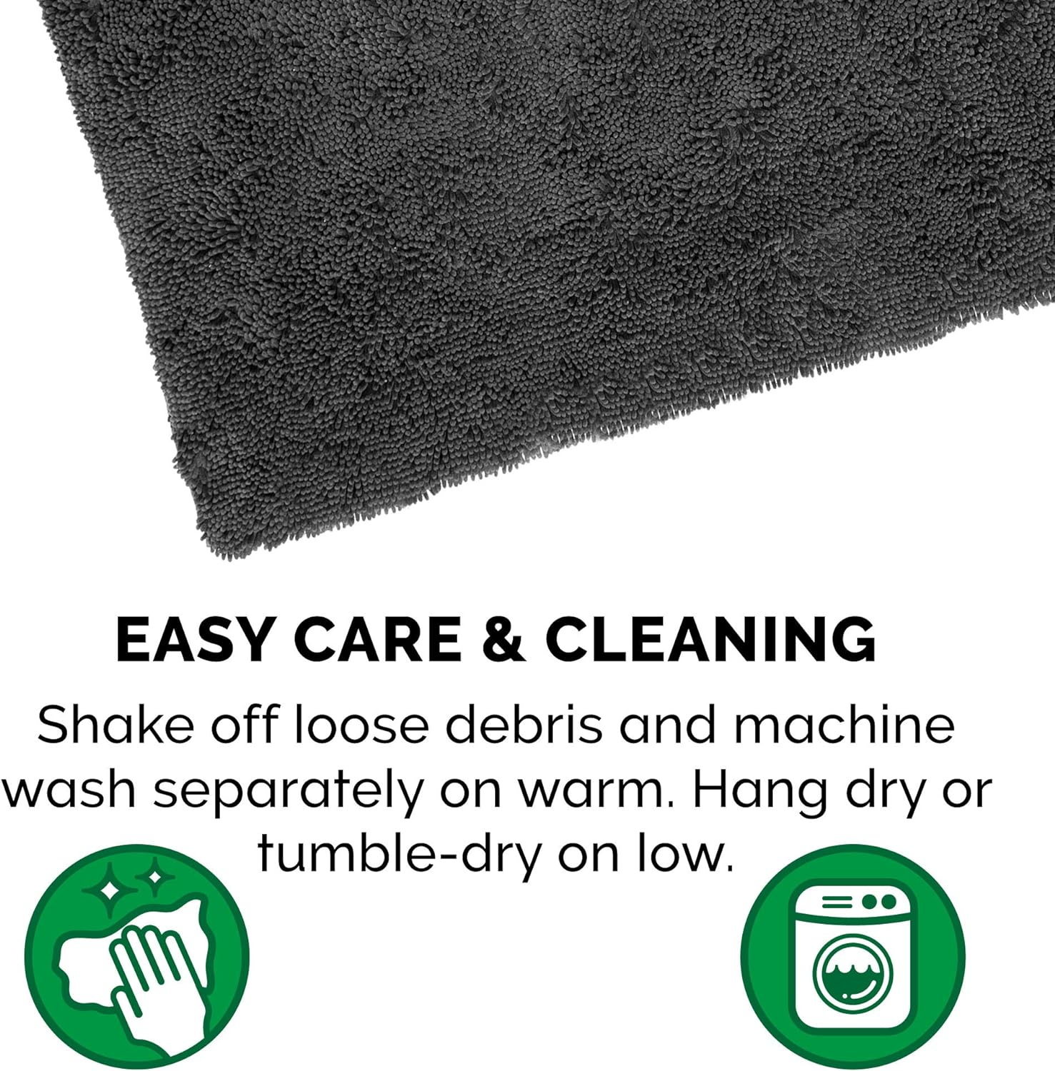 Furhaven Pet Dog Mat | Muddy Paws Absorbent Chenille Bath Towel & Shammy Rug for Dogs & Cats, Charcoal (Gray), Jumbo Plus image number 6