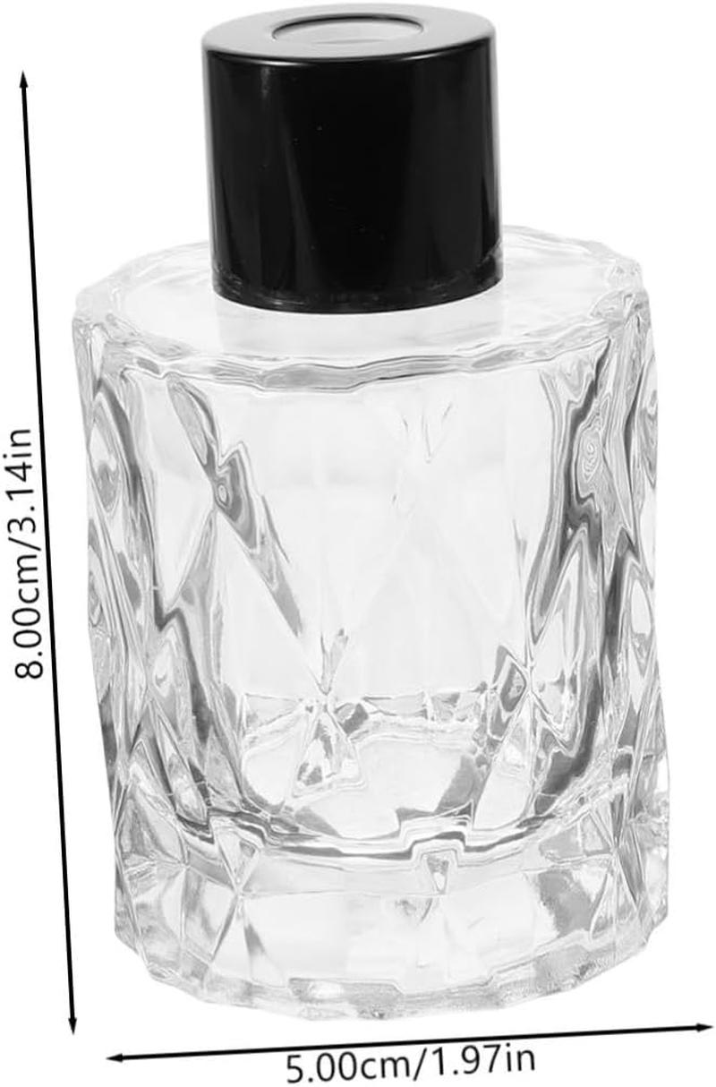 4Pcs Vintage Glass Diffuser Bottles 50Ml Empty Reed Essential Oil Perfume Containers for Home Aromatherapy and Bedroom Fragrance Decoration image number 1