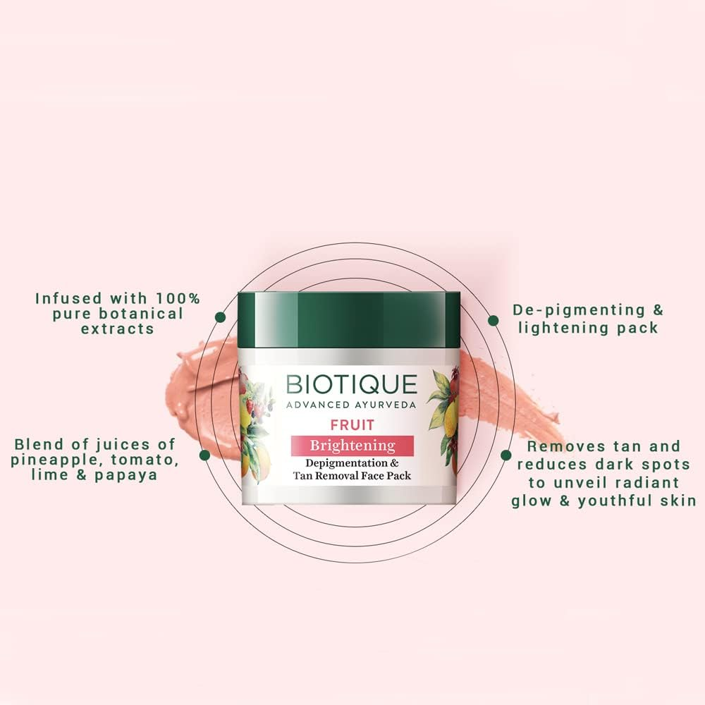Biotique Fruit Whitening & Depigmentation Face Pack 75G/2.65 Fl.Oz. image number 2