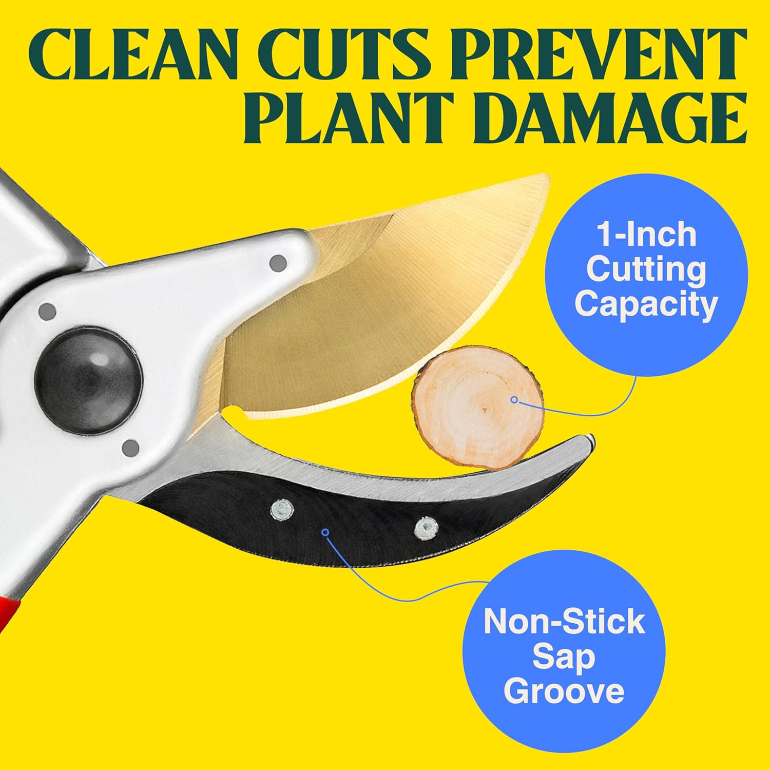 Classicpro Titanium Pruning Shears - Best Tree Trimmer Garden Shears Hand Pruner - Top Choice Bush Shrub & Hedge Clippers - Razor Sharp Bypass Secateurs Ergonomic Gardening Tool for Effortless Cuts image number 3