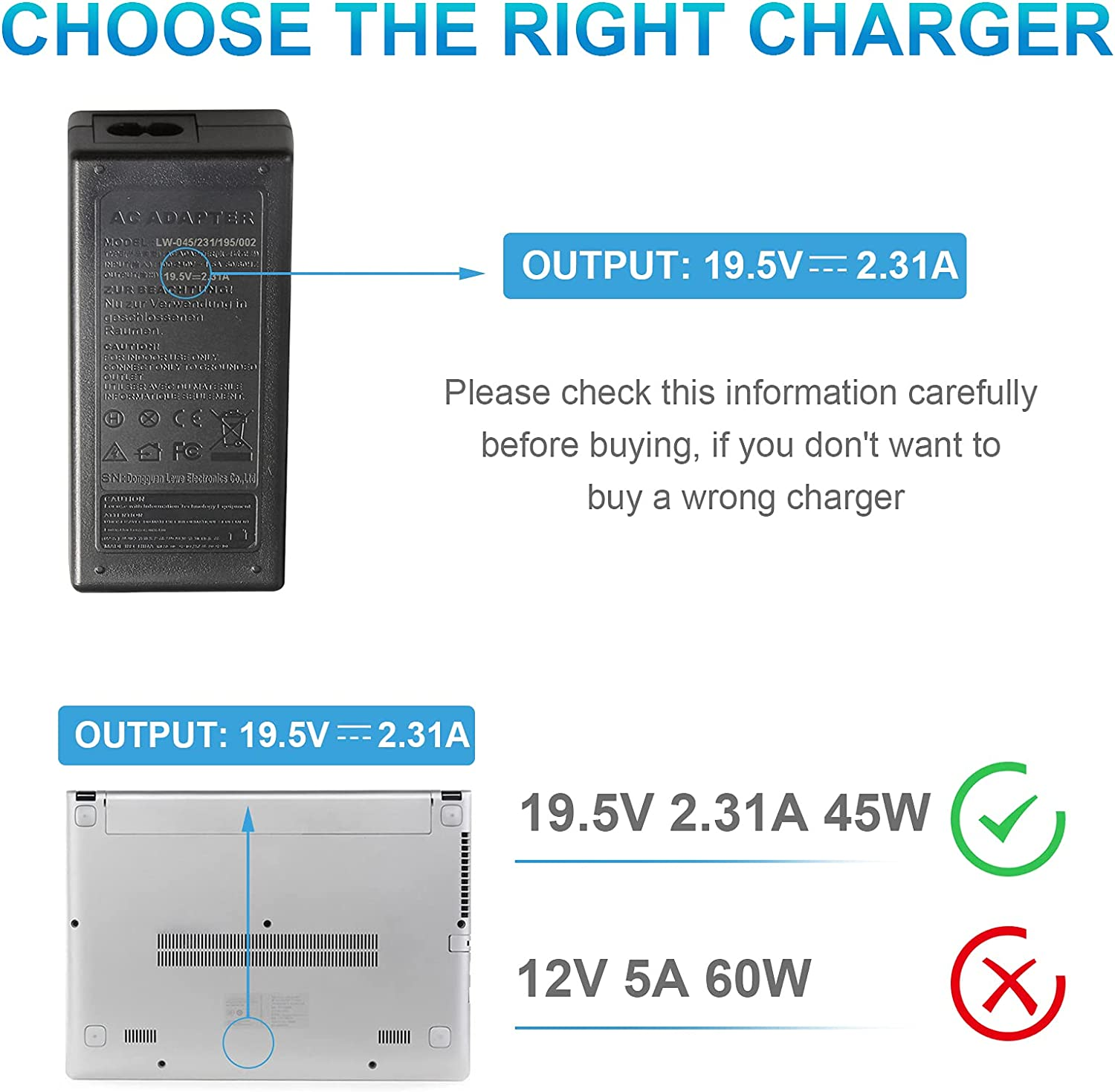 45W AC Adapter Charger for HP Split 13 X2;For HP Stream 11 13 14 Series Pavilion X360 X2 11 11T 13 15 Elitebook Folio 1040 G1;P/N 721092-001 PA-1450-56HA Power Cord[19.5V 2.31A] image number 3