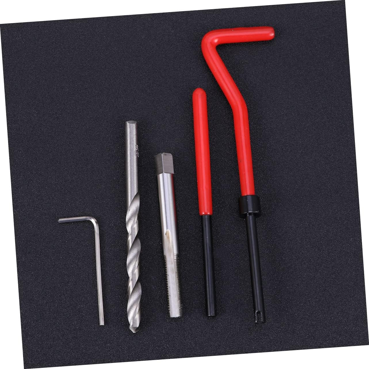 BUGUUYO 30Pcs Thread Rethreading Kit Helicoil Repair Tool Full for Automotive Metric Insert Kit Thread Repair for Steel Cast Iron image number 4