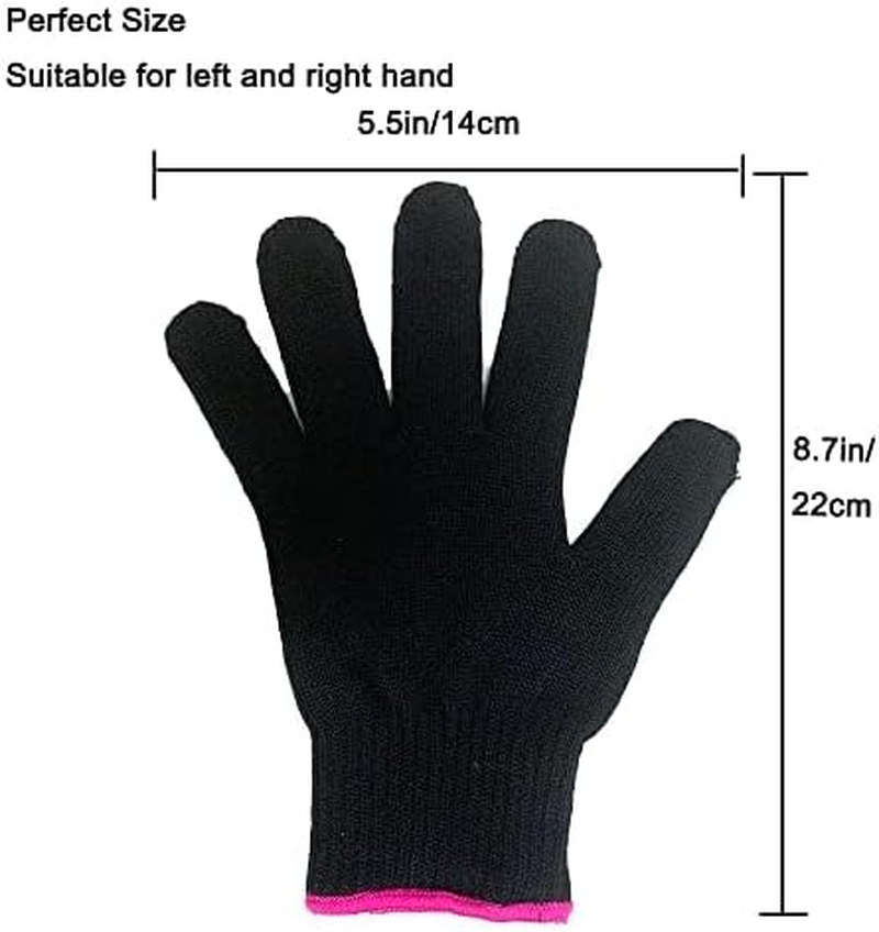 2 Professional Heat Resistant Gloves for Hair Styling Heat Blocking for Curling, Flat Iron and Curling Wand Suitable for Left and Right Hands image number 5