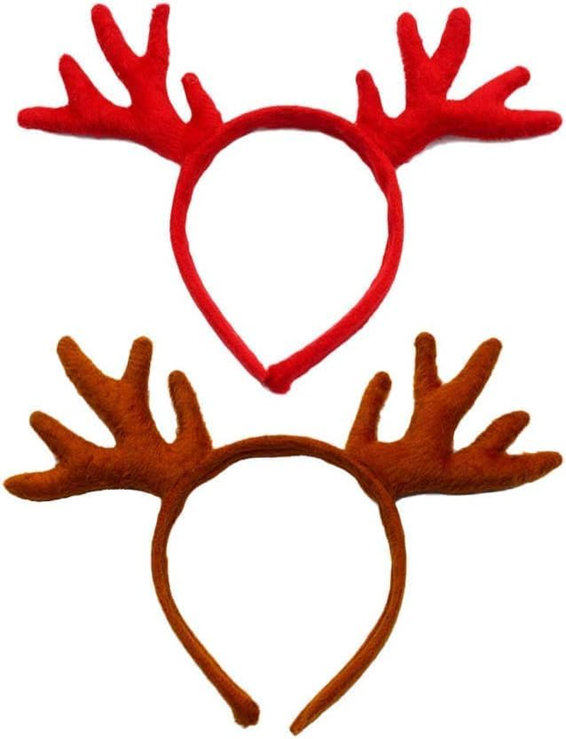 2Pcs Halloween Christmas Party Headbands Cute Reindeer Antlers Hairbands Hair Hoops Headpiece for Man Woman image number 5