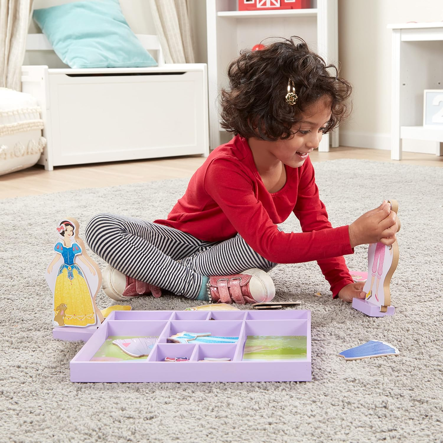 Melissa & Doug Disney Sleeping Beauty and Snow White Magnetic Dress-Up Wooden Doll Pretend Play Set (40+ Pcs)