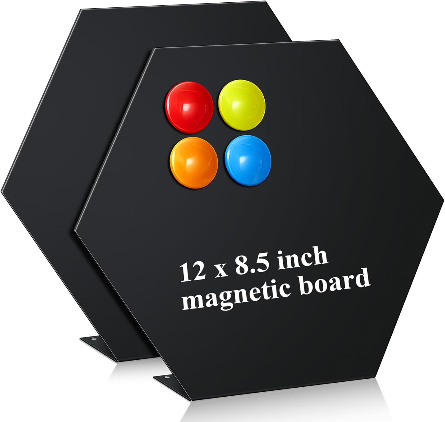 Shimeyao 2 Pcs Black Magnetic Bulletin Board for Tabletops with 8 Magnets 12 X 8.5 Inch Memo Display Easel Stand for Home Office School Kitchen Table Supplies (Arched)