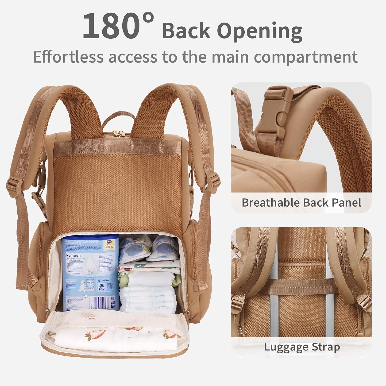 CEI-CEI Neoprene Diaper Bag Backpack Large Newborn Baby Maternity Bags Waterproof Travel Backpack for Mon Dad