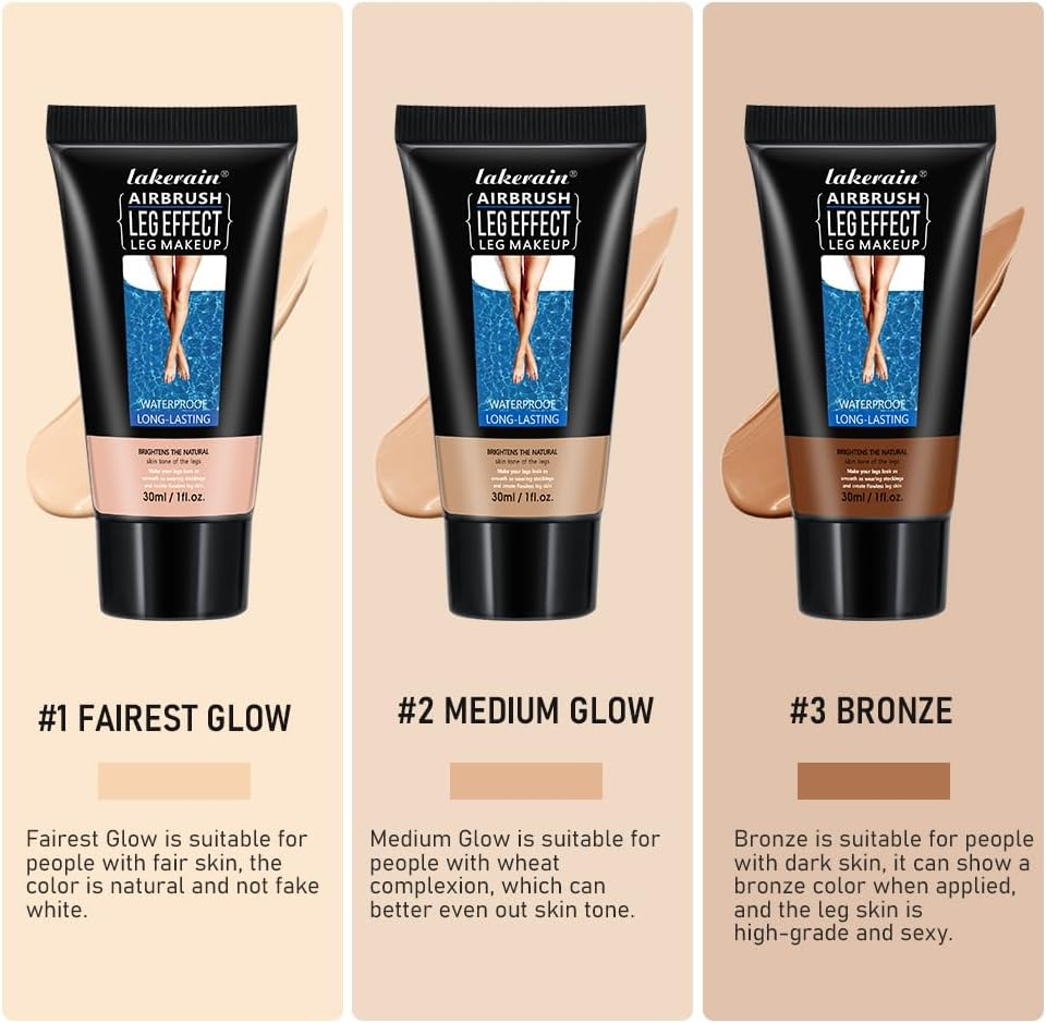 Airbrush Leg Makeup, Waterproof Long-Lasting, 30Ml, 3 Shades Available (FAIREST GLOW, 30Ml) - Fairest Glow image number 6