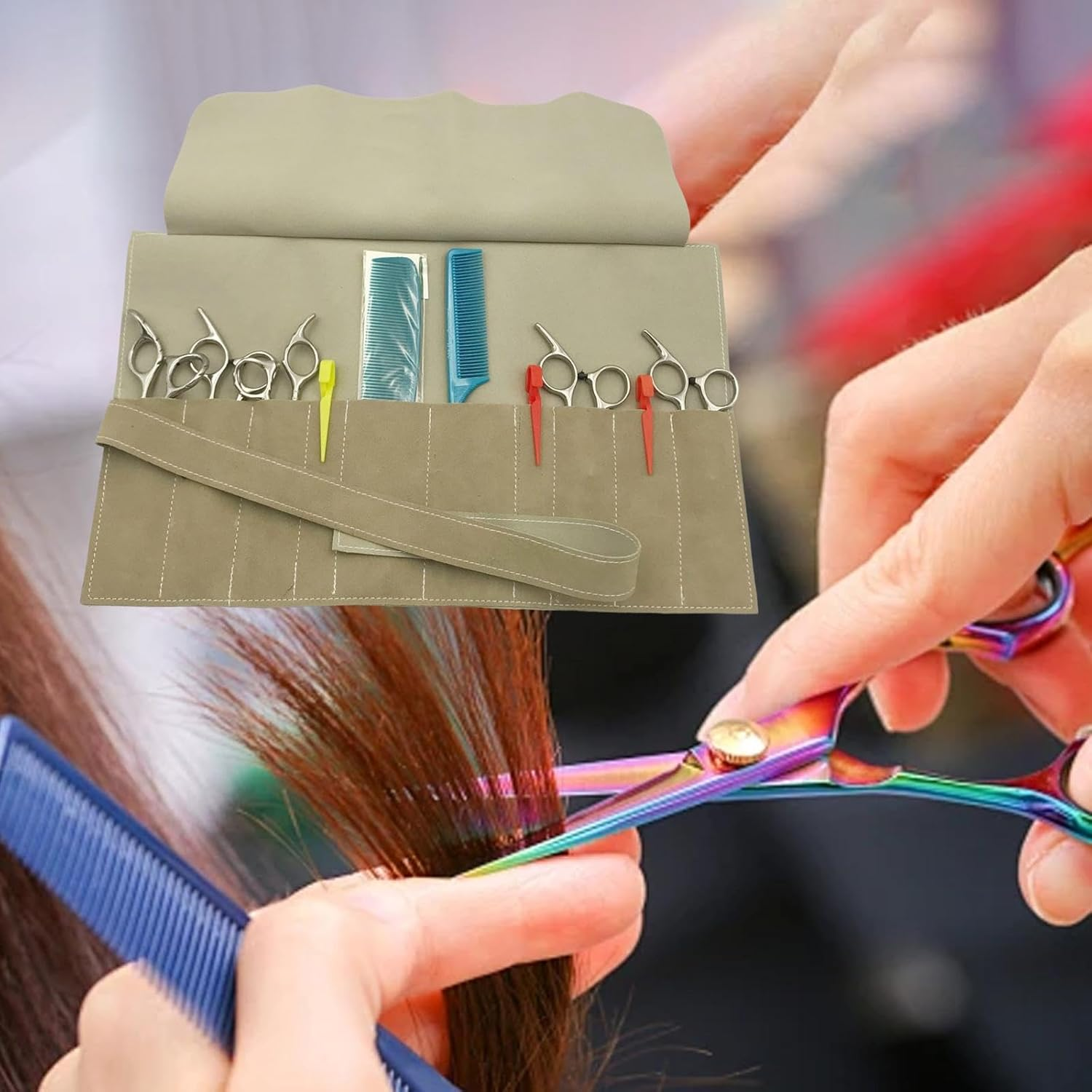 Eigell Hair Stylist Scissor Holder Pouch Case, Barber Shear Holder image number 2