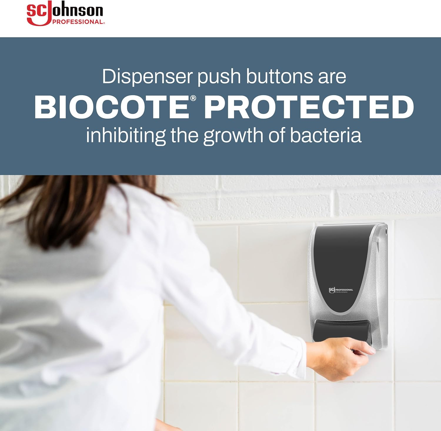 SC Johnson Professional Clear FOAM Dispenser and Refill Starter Kit, Wall Mount Soap Dispenser for Hand Soap, 1 Refresh Clear FOAM Hand Wash, 1 Liter Cartridge, 33.8 Fl. Oz., for Professional Use Only image number 6