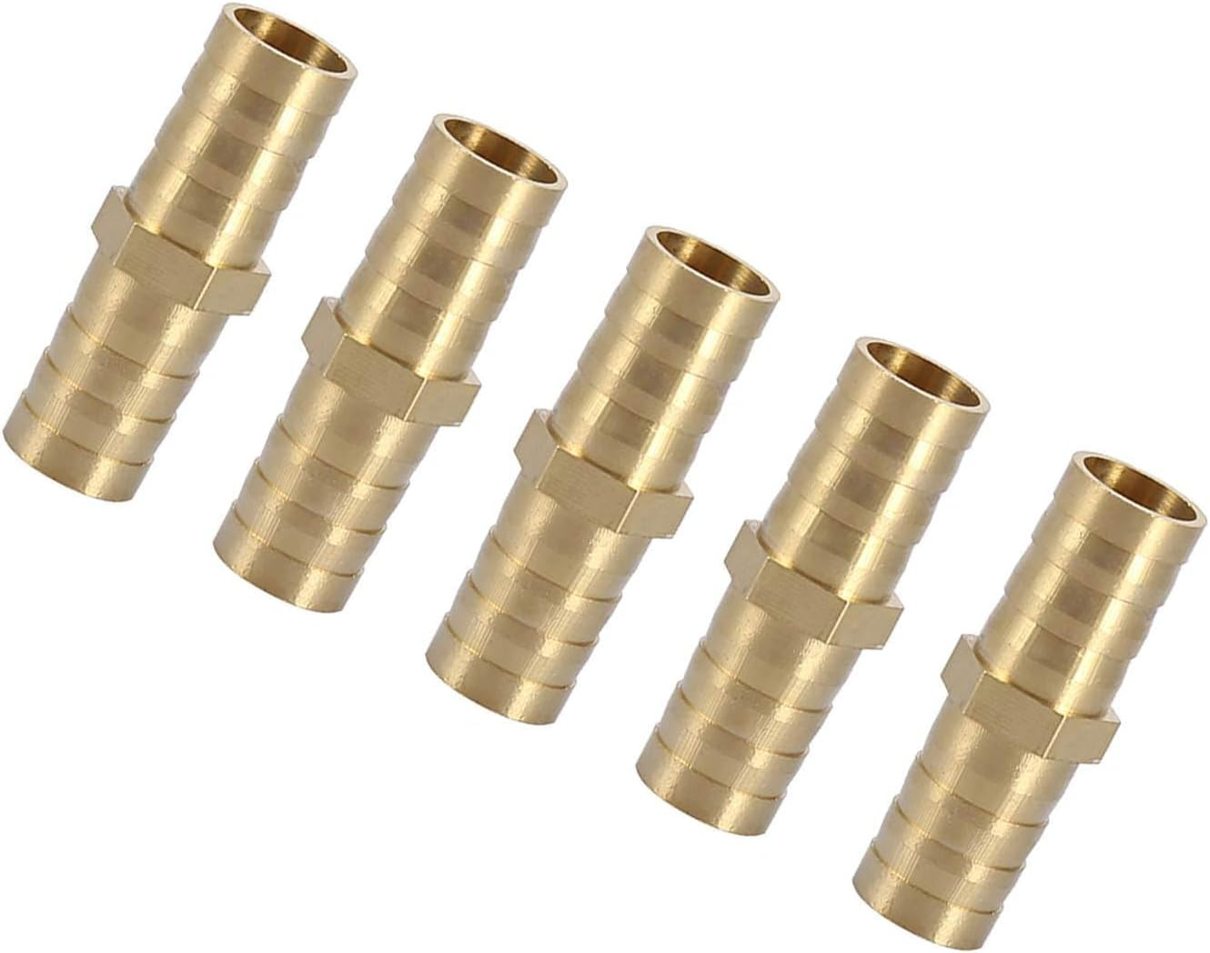 OEBUAFI Durable Brass Straight Barbed Connector for Pipe Connection in Power Tools, Straight Pipe Joint Easy to Assemble, Suitable for Air, Water, Oil, Gas, (10Mm(5Pcs)) image number 4