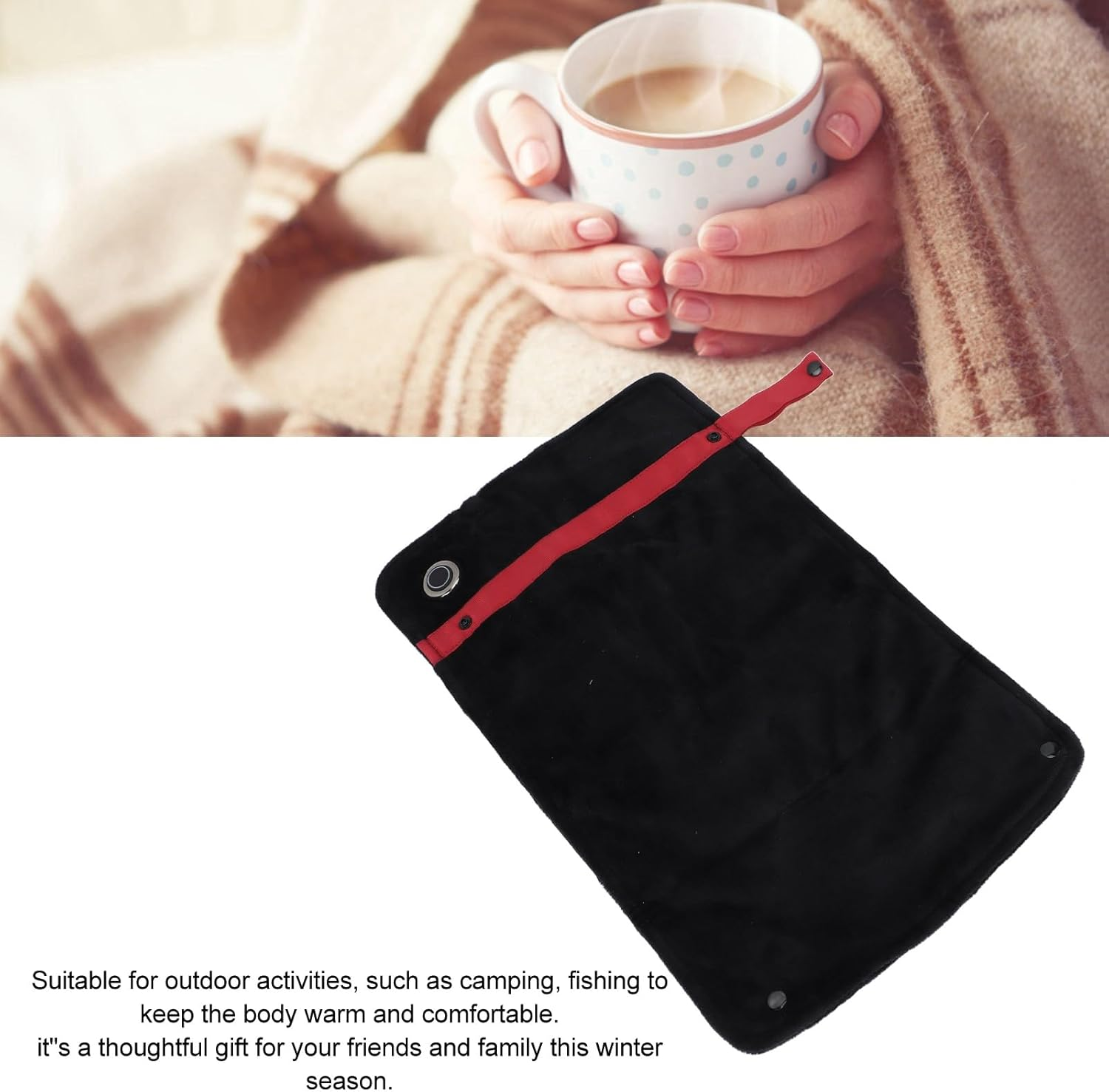 USB Heated Blanket, Cordless Heated Throw Blanket with Temperature Control, Mutipurpose Electric Heated Throw Soft Polyester Fiber Knee Heating Blanket for Home Office Camping image number 4