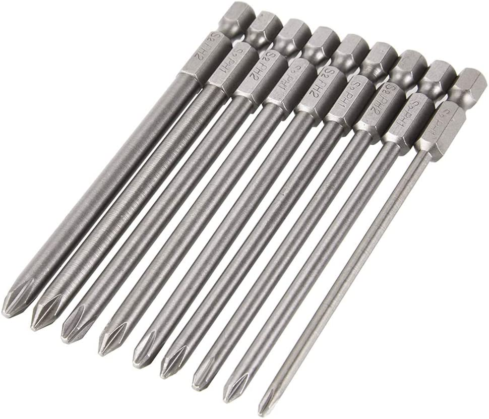 Yakamoz Screwdriver Bits Set, 6Pcs 1/4 Hex Shank Magnetic Cross Phillips Electric Screw Head Screwdriver Bits Set Power Tools | 5.9-Inch Length - 8Pcs/ 75Mm image number 3