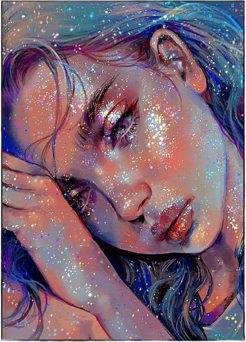 JININQ Diamond Art Painting Kits 5D DIY Diamond Art Painting Kits for Adults Diamond Dots Diamond Art Kits Diamond Gem Art Crafts for Home Wall Decor DIY Gift-12X16Inch (Girl) image number 1