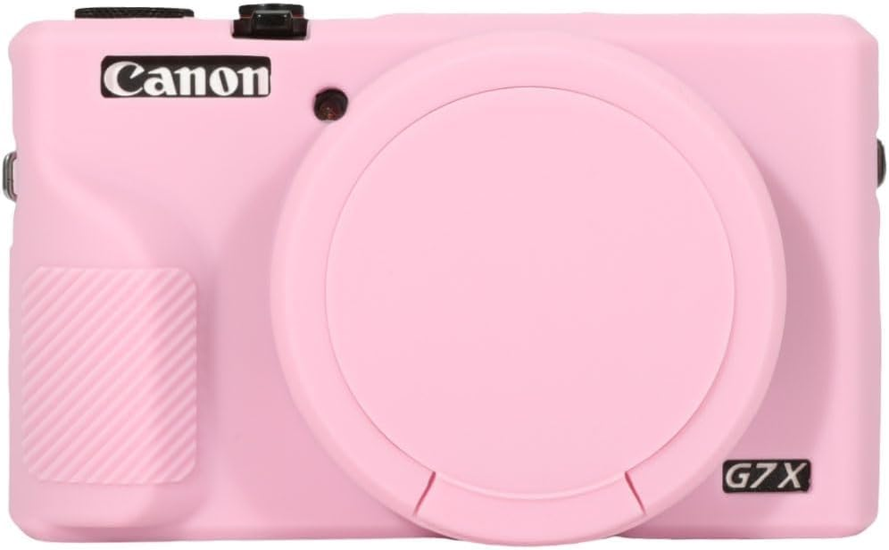 Case for Canon Powershot G7X3 Digital Camera, G7XIII Camera Silicone Case, Anti-Scratch Slim Fit Soft Skin, G7X3 Accessories with Detachable Lens Cover (Coffee)