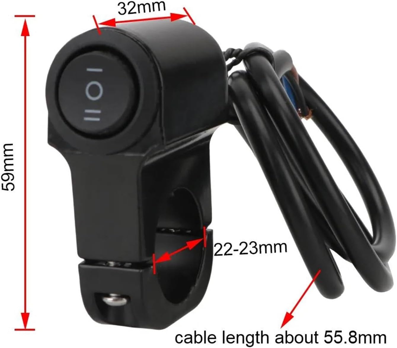 Brake Fog Light Switch 12V Motorcycle Headlight Switch Spotlight Fog Light Button Retro Moto Pit Dirt Bike Motorbike Accessories for ATV Handlebar 22Cm image number 3