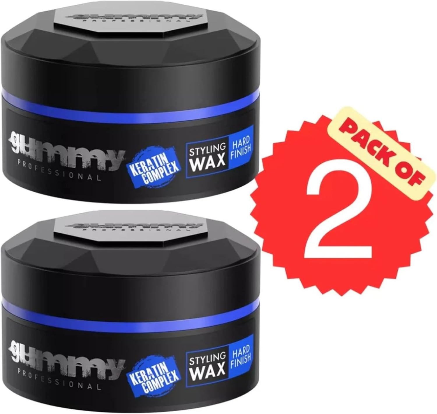Gummy Styling Wax Hard Finish Extra Strong 150Ml &ndash; Long-Lasting Hold, Non-Sticky Hair Wax for Men & Women (Pack of 2)